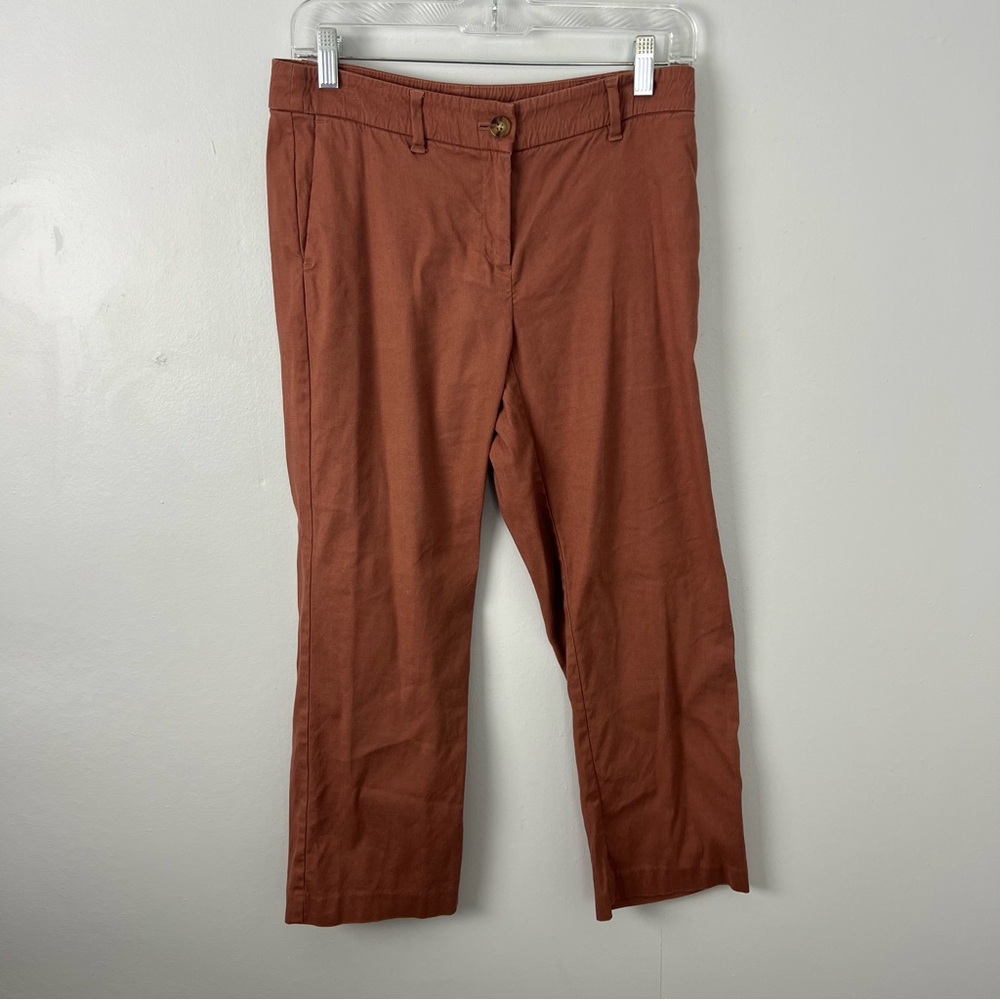 J. Jill Brown Linen Stretch Cropped Pants
